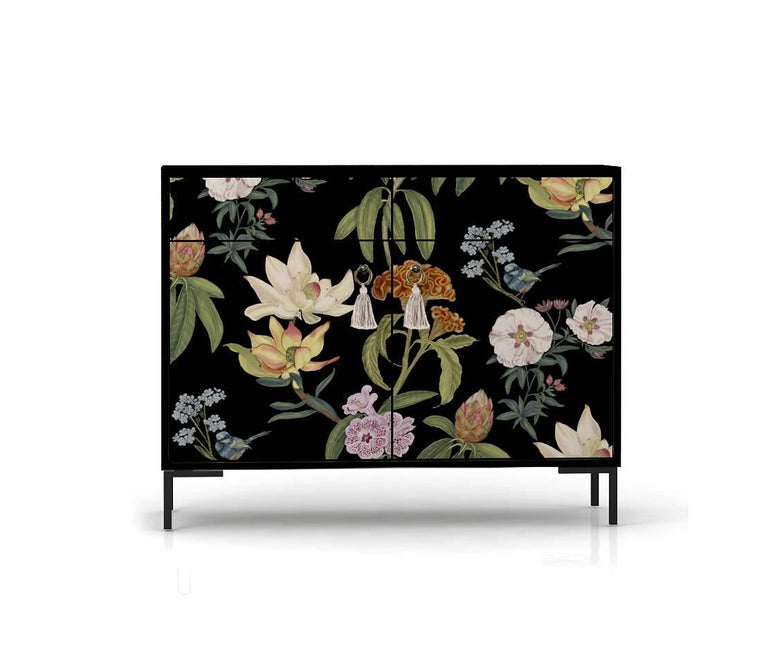 Dressoir Miquel Black Flowers