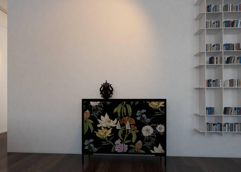 Dressoir Miquel Black Flowers