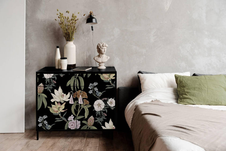 Dressoir Miquel Black Flowers