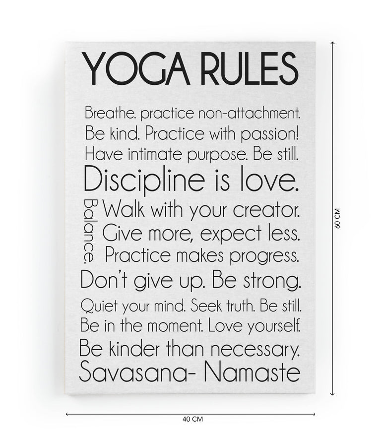 Wanddecoratie Yoga Rules