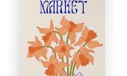 Wanddecoratie Flower Market Orange