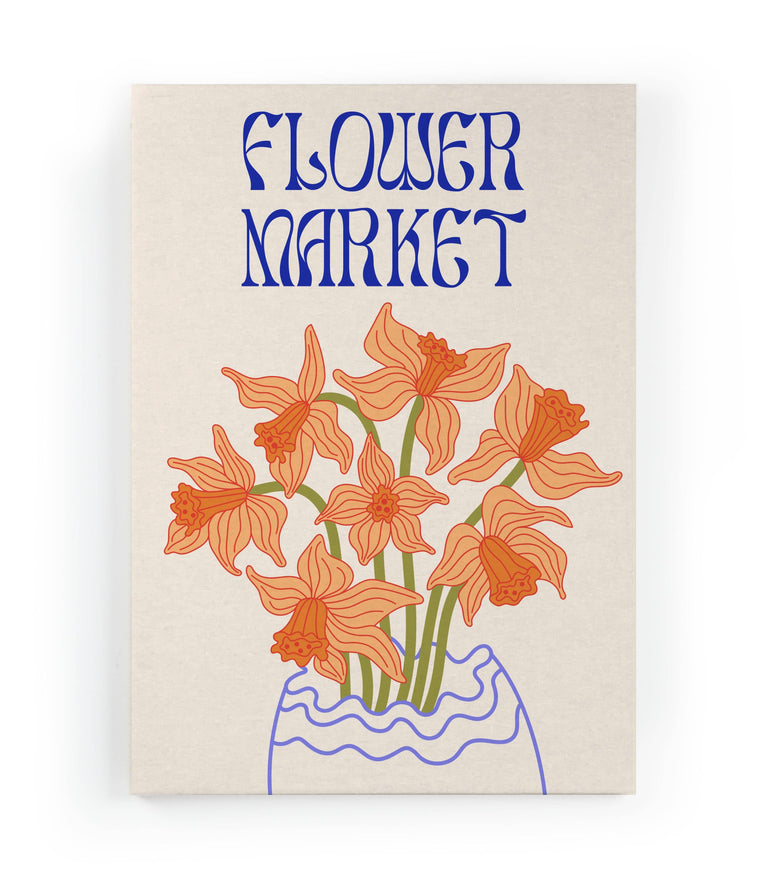 Wanddecoratie Flower Market Orange