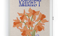 Wanddecoratie Flower Market Orange