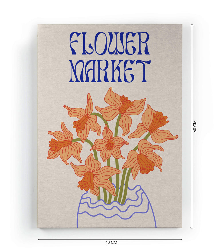 Wanddecoratie Flower Market Orange