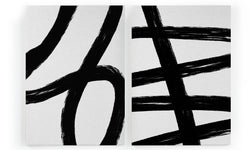 Set van 2 wanddecoraties Black Strokes