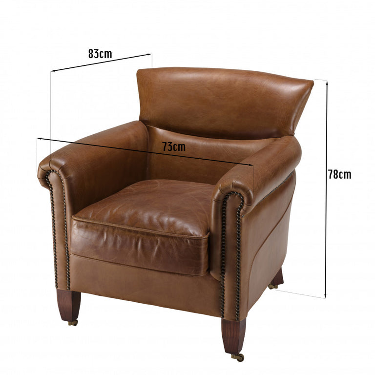 Fauteuil Lya vintage leer