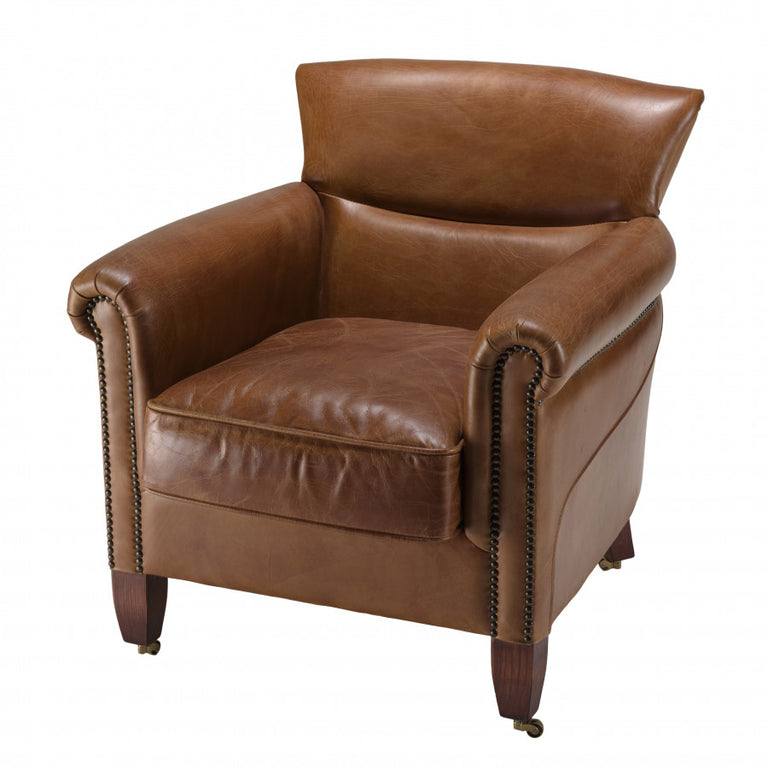 Fauteuil Lya vintage leer