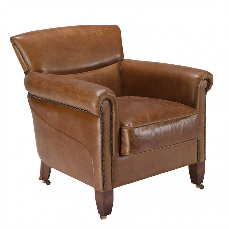 Fauteuil Lya vintage leer