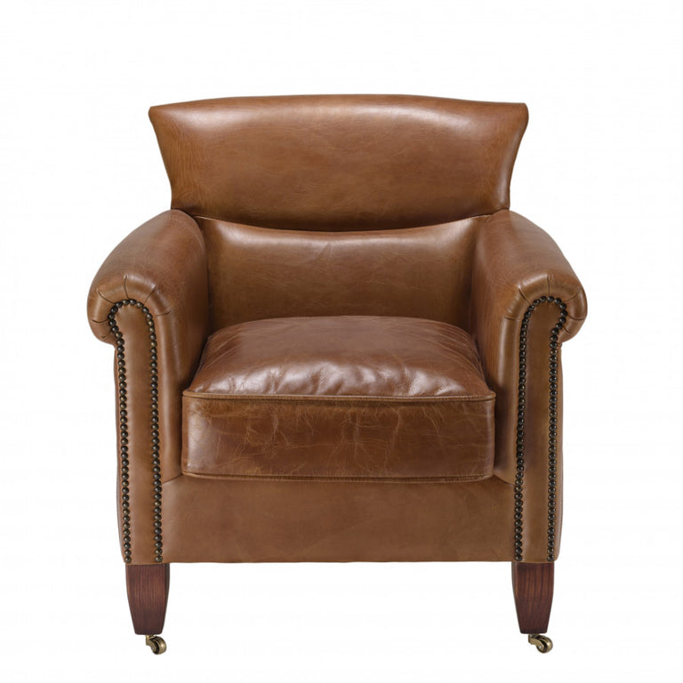 Fauteuil Lya vintage leer