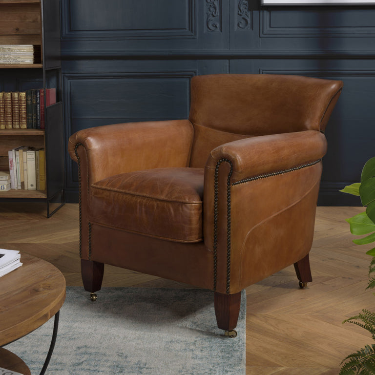 Fauteuil Lya vintage leer