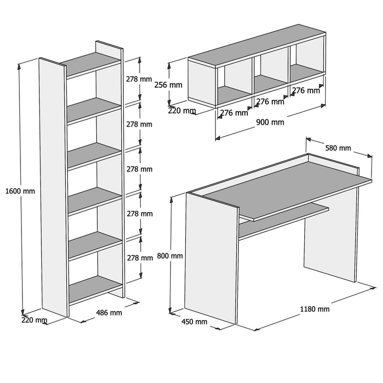 Bureau Hera met wandplank