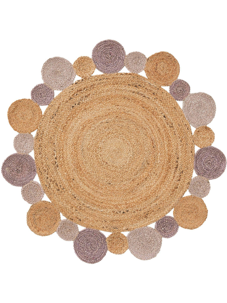 Kindervloerkleed Bubbles jute rond