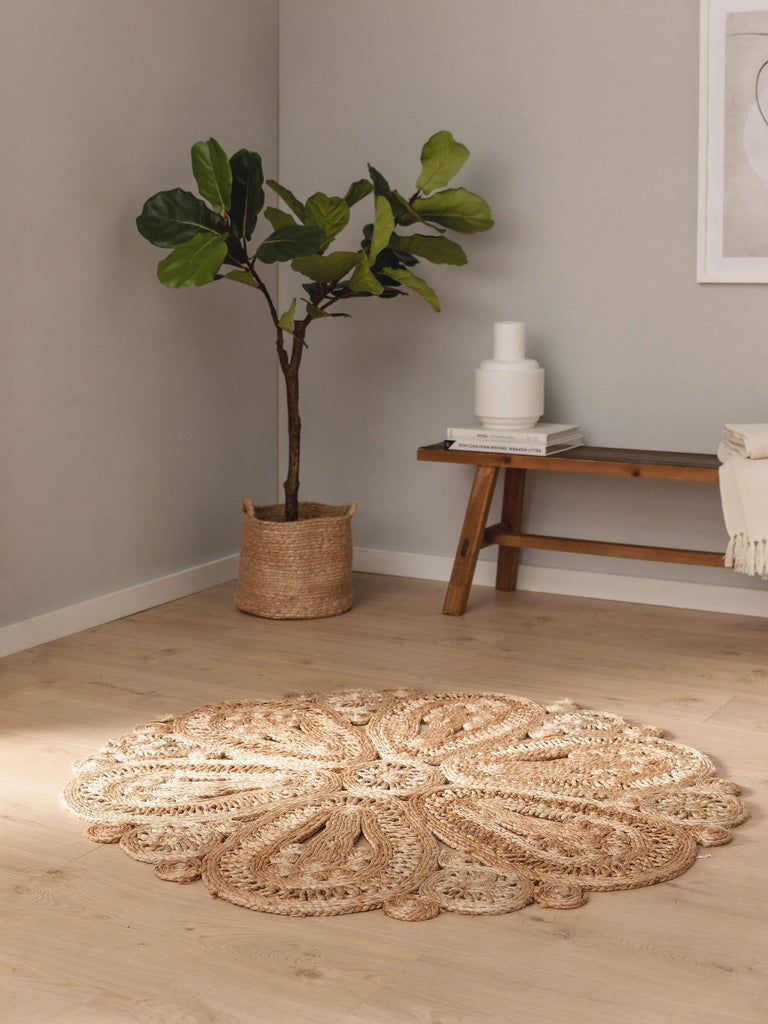 Vloerkleed Kamala natural jute rond