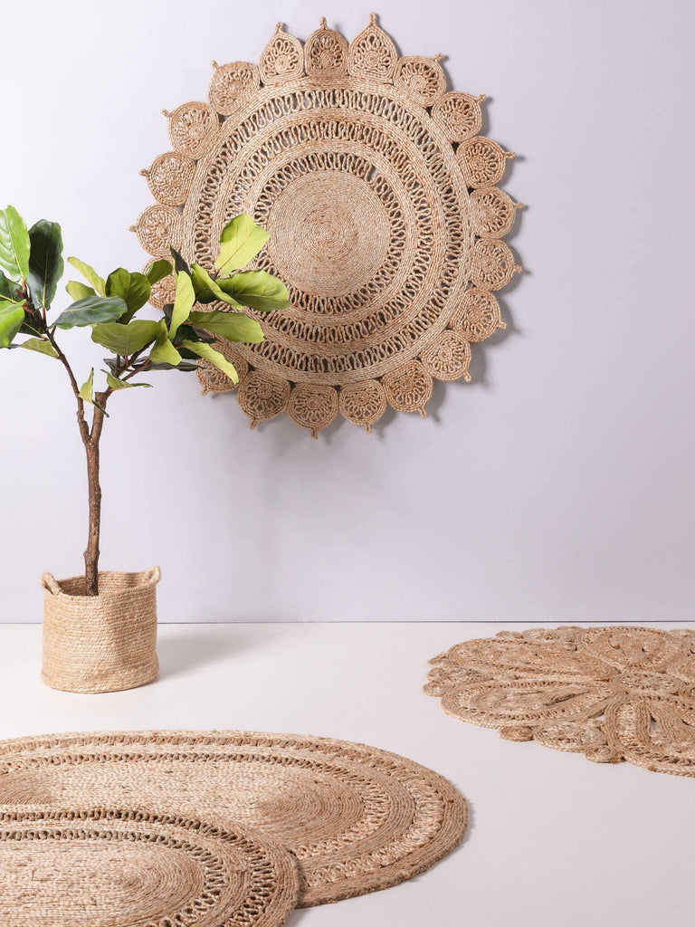 Vloerkleed Kamala natural jute rond