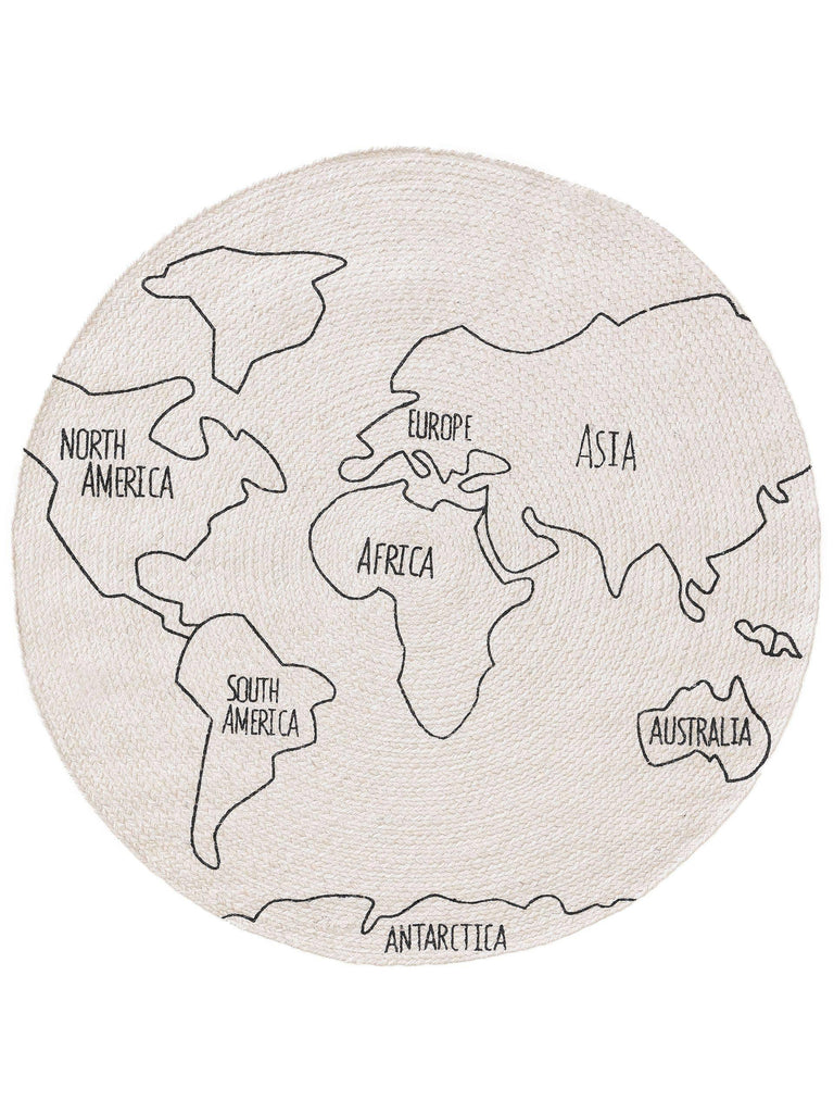 Kindervloerkleed World Map rond