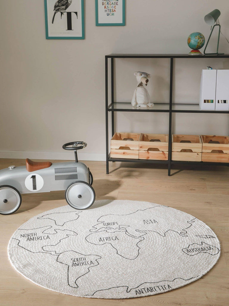 Kindervloerkleed World Map rond