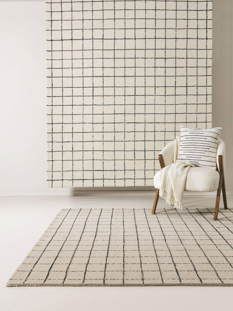 Vloerkleed Grid wol