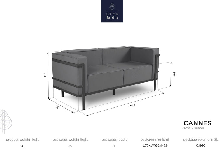 Outdoor 2-zitsbank Cannes