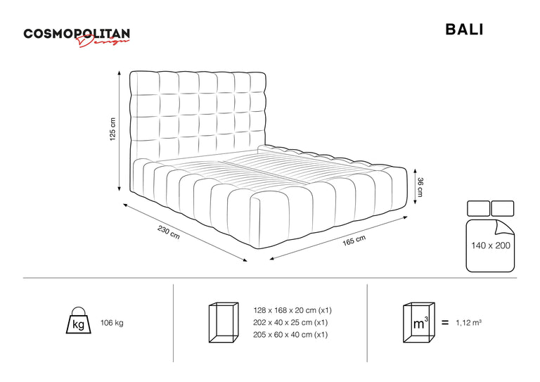 Bed frame Bali met opbergruimte