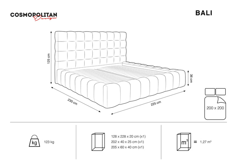 Bed frame Bali met opbergruimte