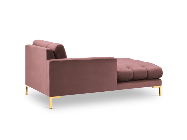 Chaise longue Bali links velvet