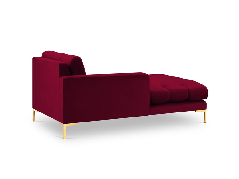 Chaise longue Bali links velvet