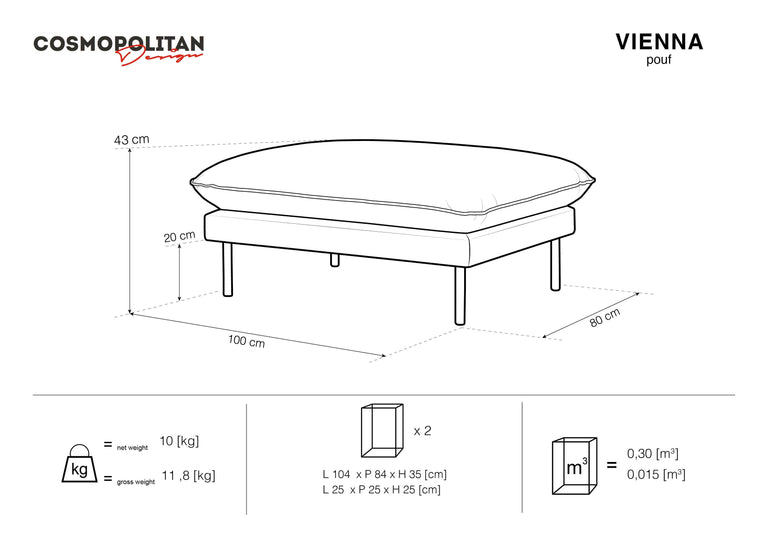 Hocker Vienna bouclé