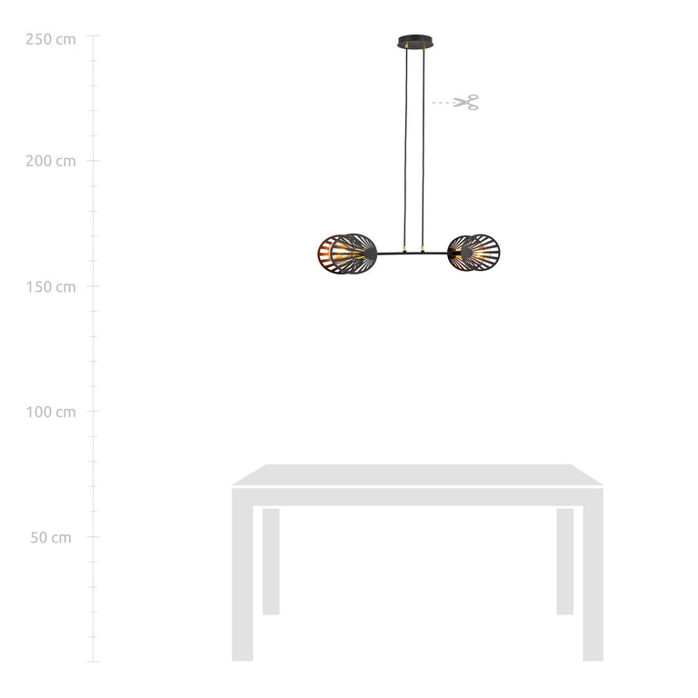 2-lichts hanglamp Paja