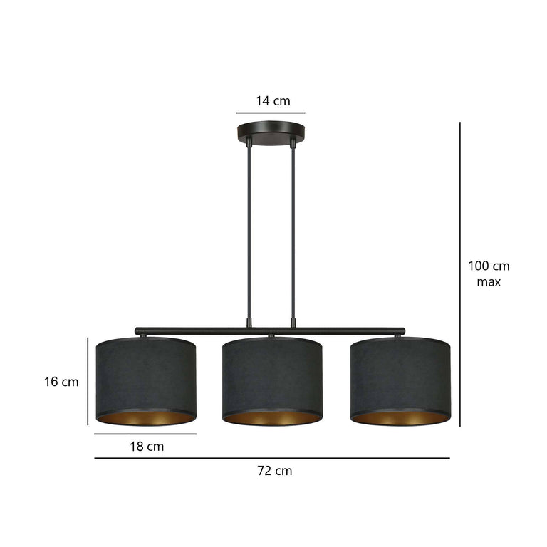 3-lichts hanglamp Hilde