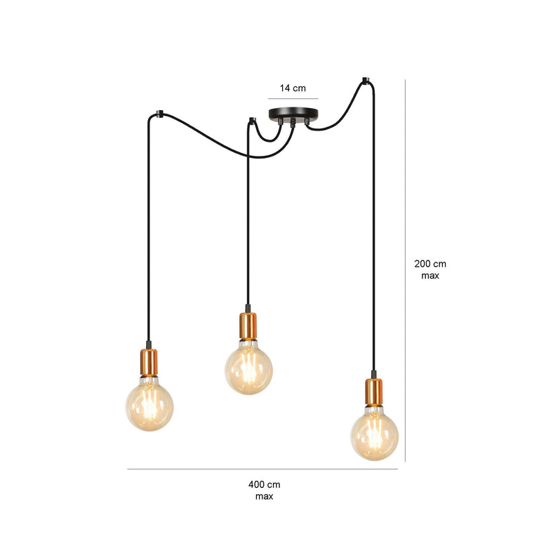 3-lichts hanglamp Igneo