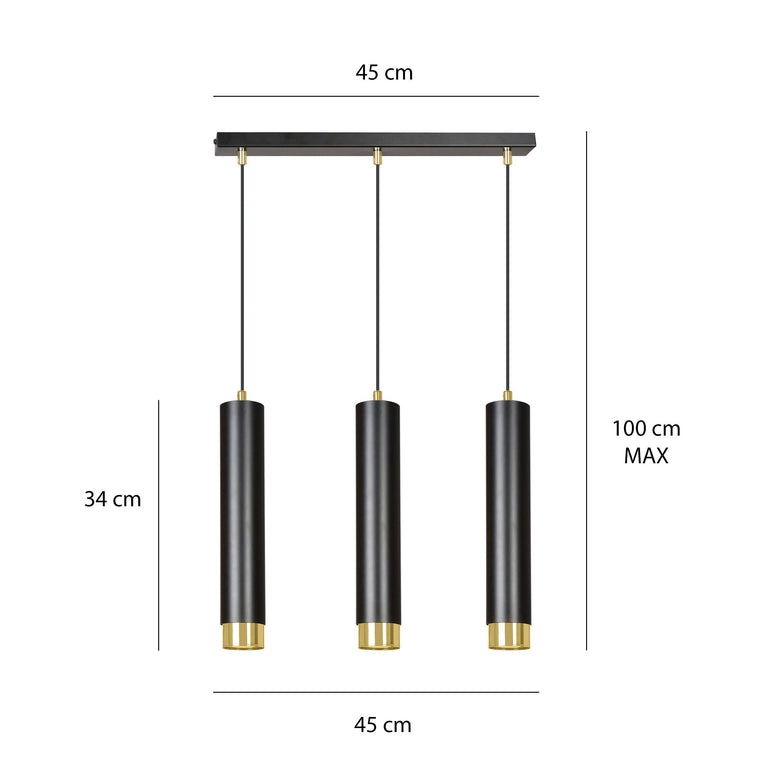 3-lichts hanglamp Kobe