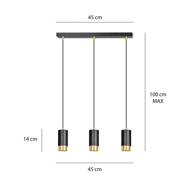 3-lichts hanglamp Kumiko