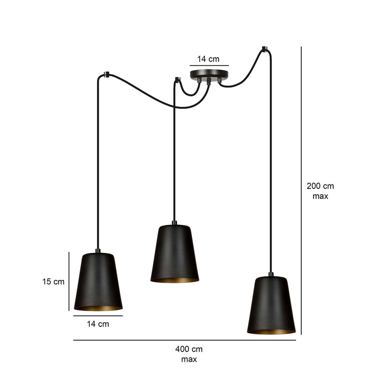 3-lichts hanglamp Lina