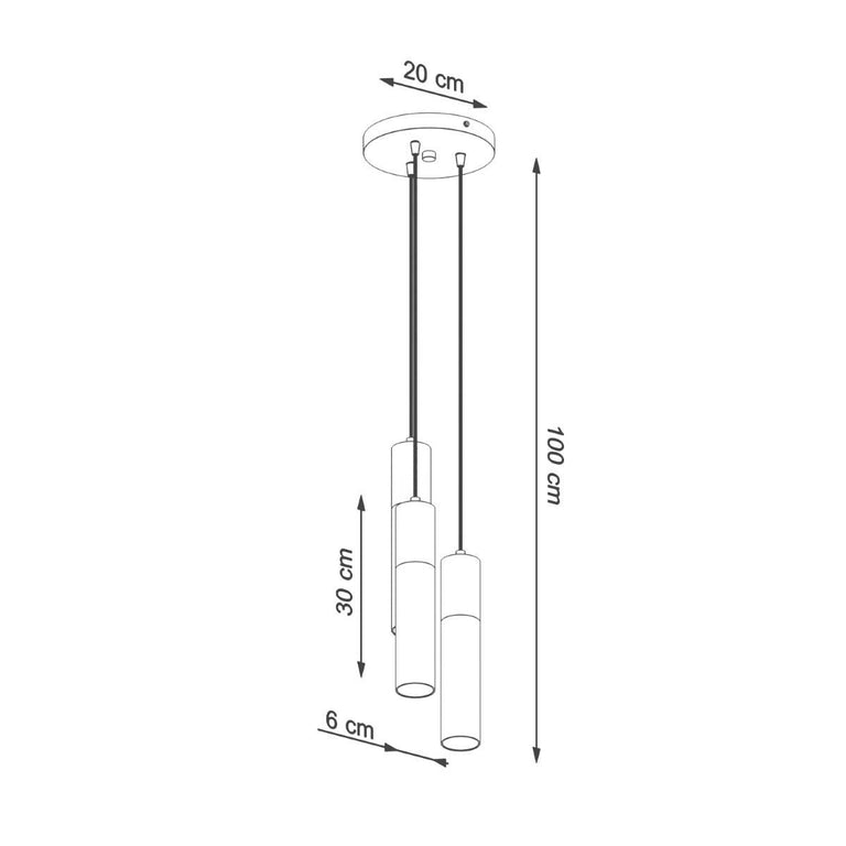 3-lichts hanglamp Pablo