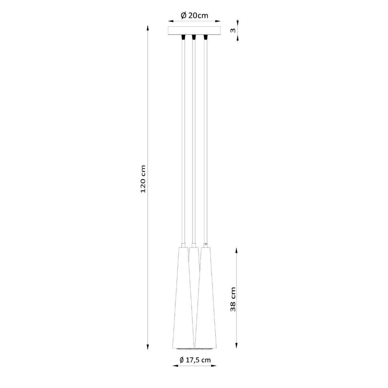 3-lichts hanglamp Sula