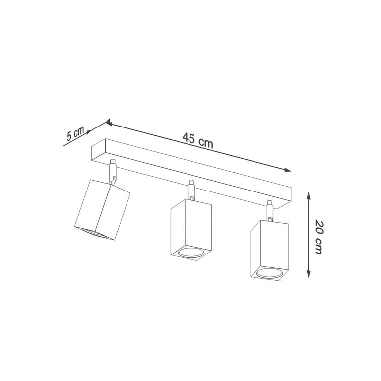 3-lichts plafondlamp Keke