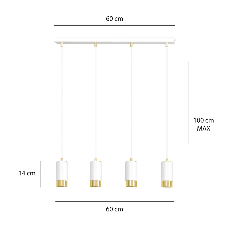 4-lichts hanglamp Kumiko