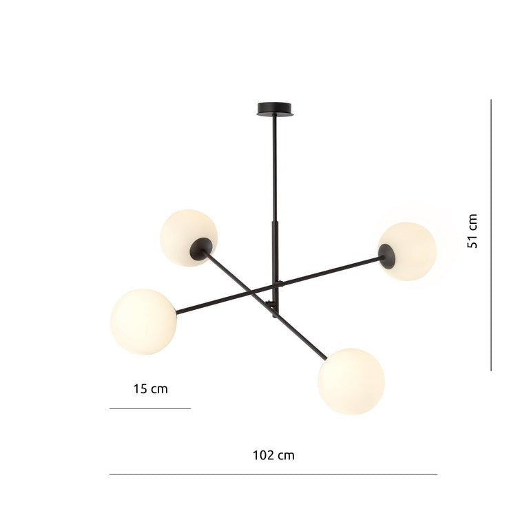 4-lichts hanglamp Lena