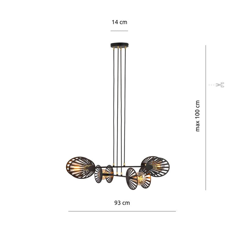 4-lichts hanglamp Paja