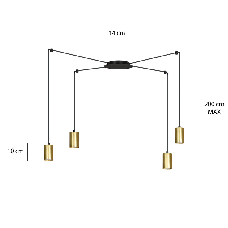 4-lichts hanglamp Tracy