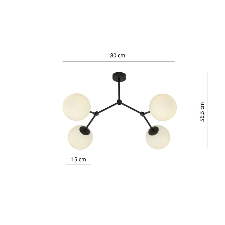 4-lichts pafondlamp Stratos