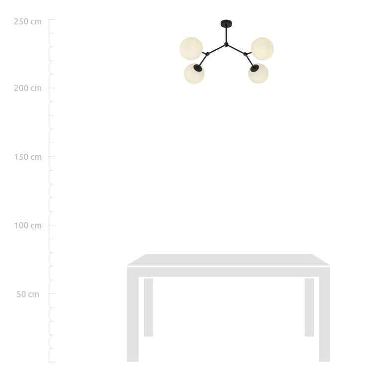 4-lichts pafondlamp Stratos