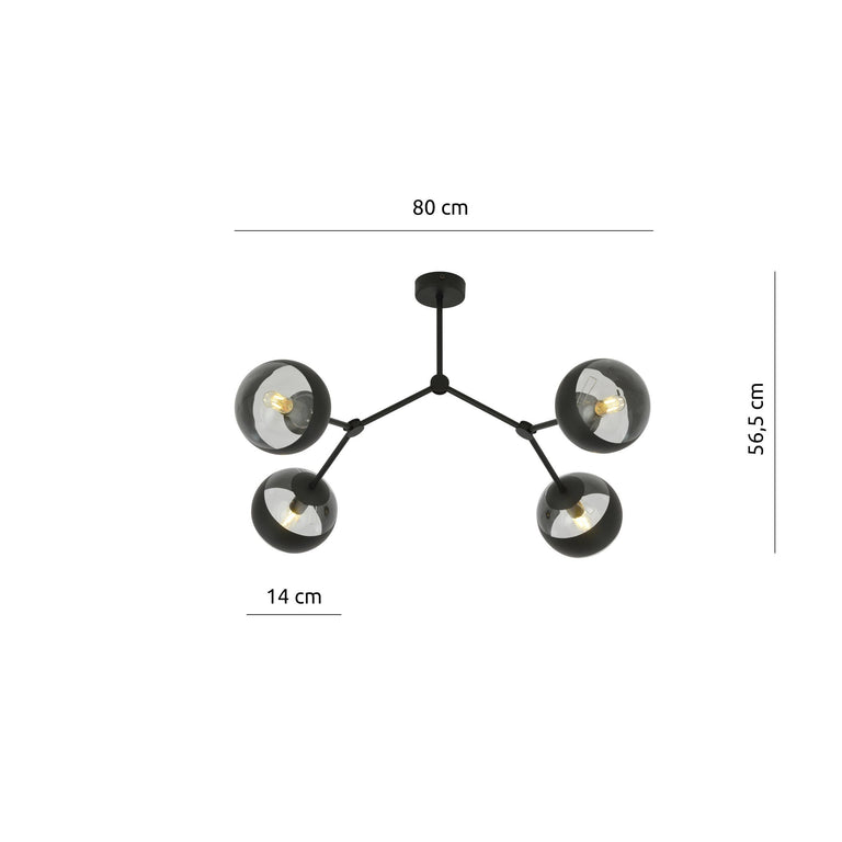 4-lichts pafondlamp Stratos