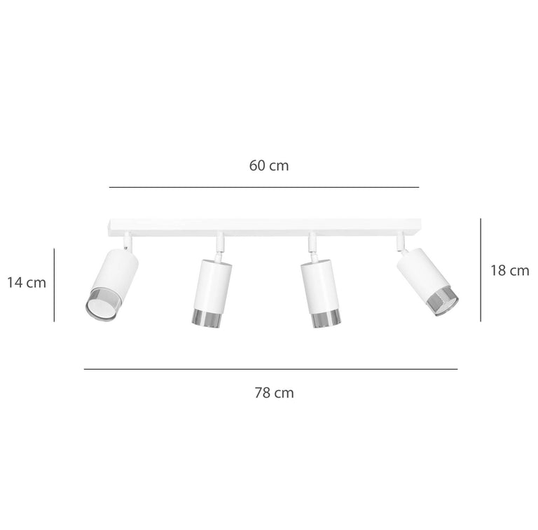 4-lichts plafondlamp Haru