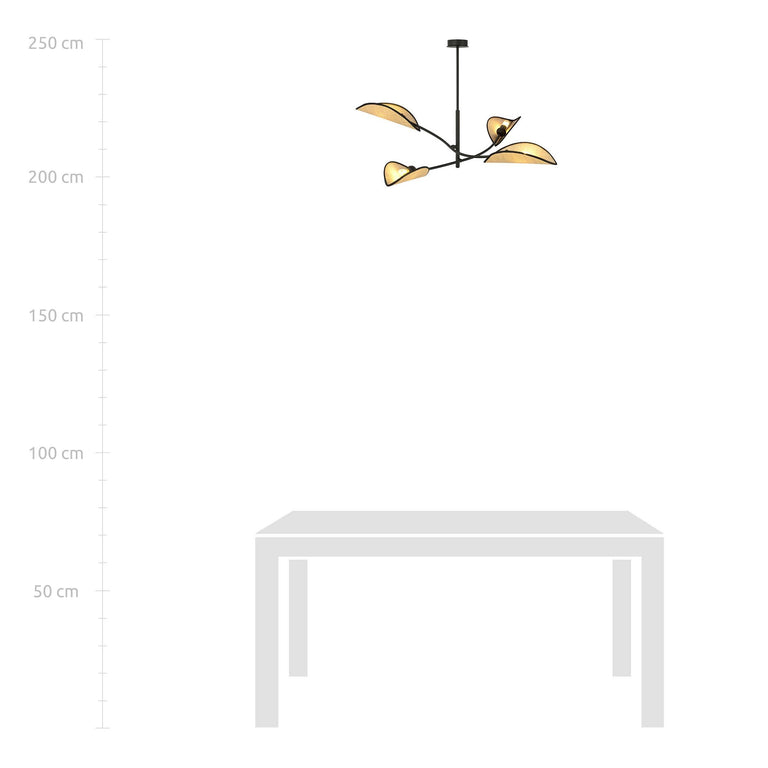 4-lichts plafondlamp Lorah