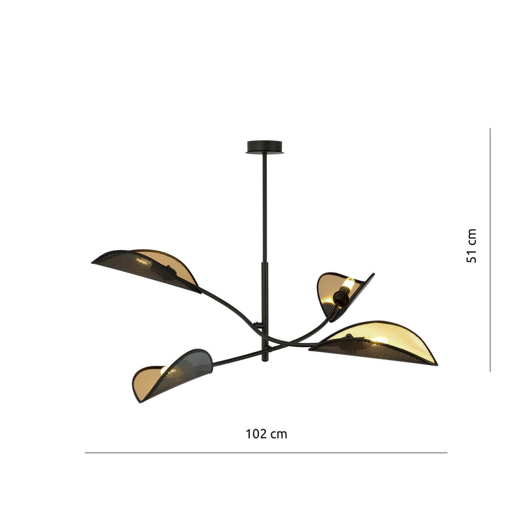 4-lichts plafondlamp Lorah