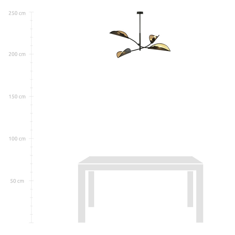 4-lichts plafondlamp Lorah