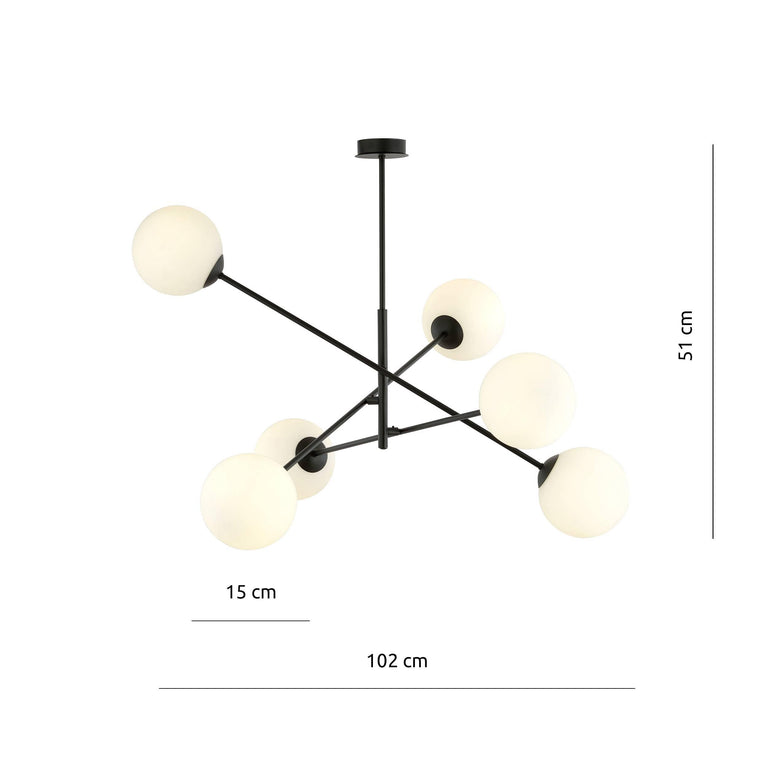 6-lichts hanglamp Lena