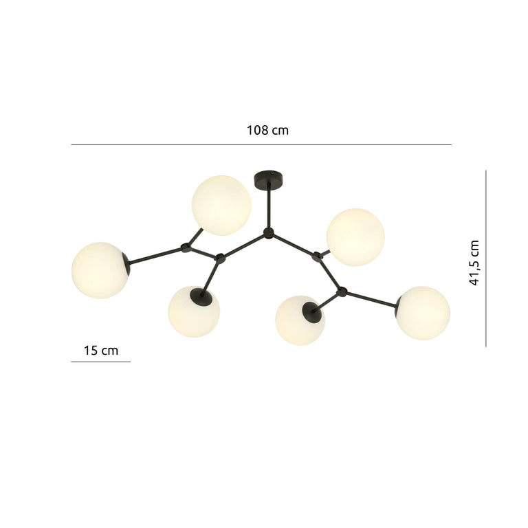 6-lichts pafondlamp Stratos