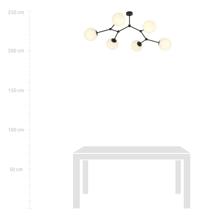 6-lichts pafondlamp Stratos